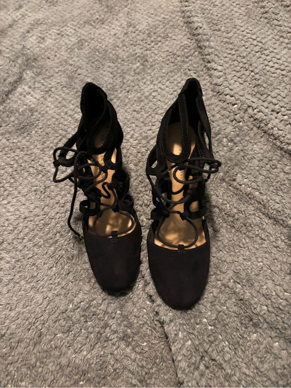 Womens size 8 Black Lace-Up Women’s Heels - Elegant Evening Shoe